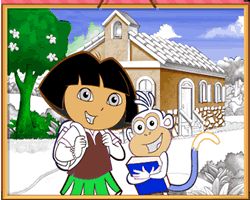 Dora School Coloring